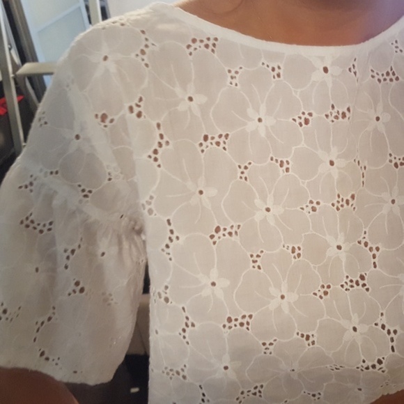 BB Dakota Chevelle White Eyelette Top S - Picture 3 of 3